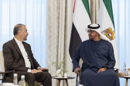 Sheikh Mohamed bin Zayed Al Nahyan meets with the Iranian Foreign Minister today