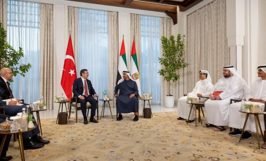 His Highness Sheikh Mohammed bin Zayed Al Nahyan meets with Cevdet Yilmaz, Vice President of Turkey