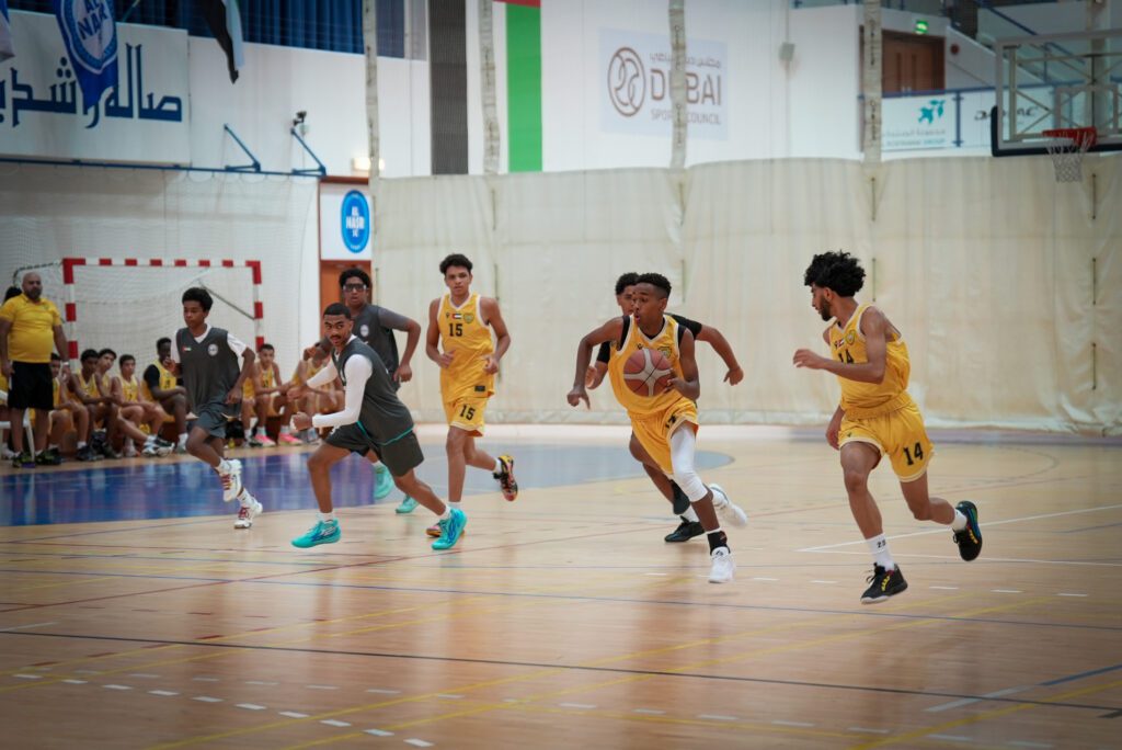 The basketball competition took place at Rashid Bin Hamdan Hall in Al-Nasr Sports Club.