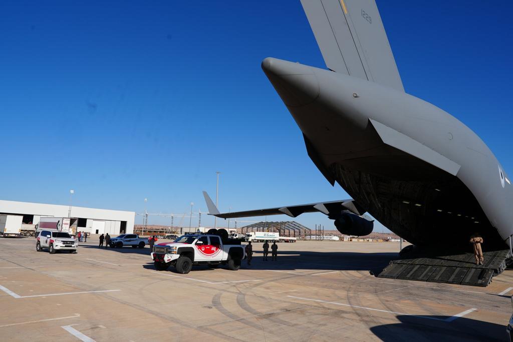 Five Emirati Aircraft Carrying Humanitarian Aid Arrived At Benghazi.