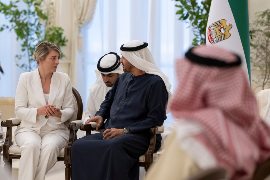 Sheikh Mohammed bin Zayed Al Nahyan received Mélanie Joly, Minister of Foreign Affairs of Canada.