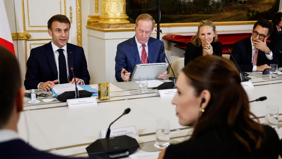 The French president gave the interview after the first day of the Paris Peace Forum, an annual summit in the French capital