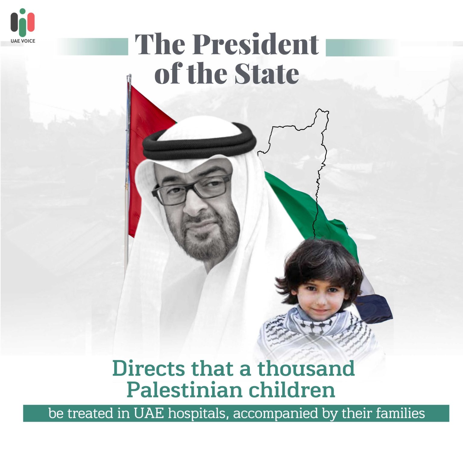 1000 Palestinian Children Will be treated in the UAE.