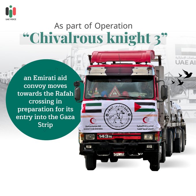 Chivalrous Knight 3 Moved Trucks with 272.5 tons of Aid to Gaza